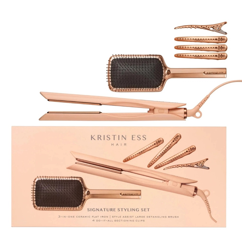 Kristin Ess Hair Signature Styling Set 3-in-1 Ceramic Flat Iron With Box